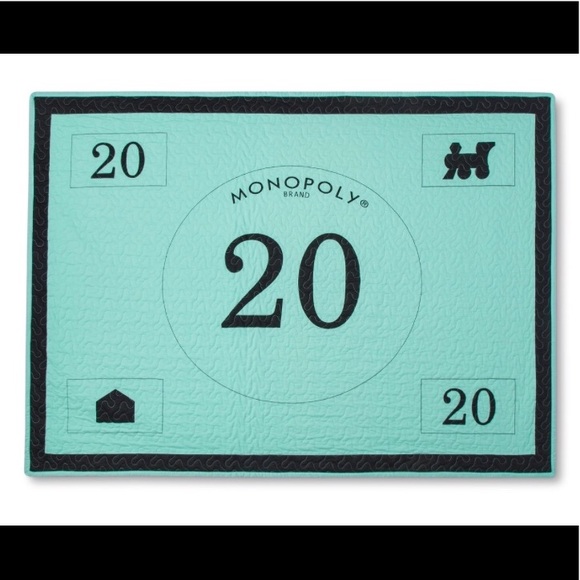 Monopoly Junk Food Blanket Teal 70 X 50 - Picture 1 of 4